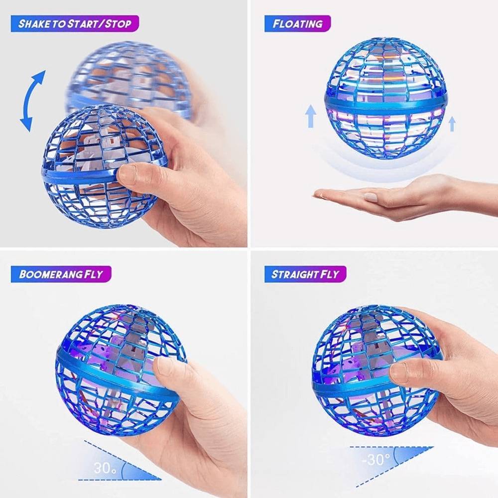 Flying spinner boomerang ball