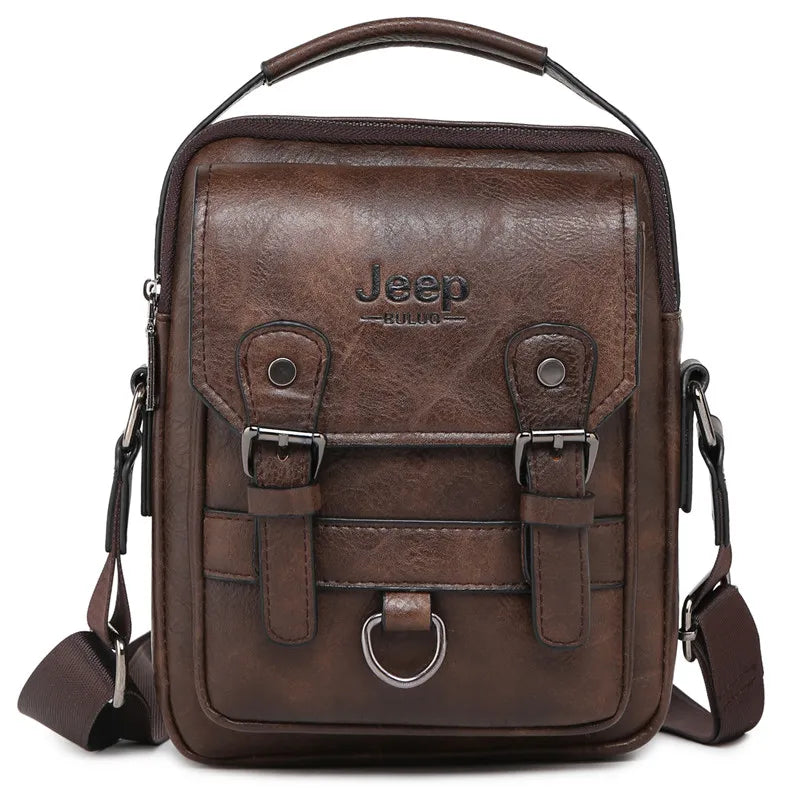 JEEP BULUO Men's Leather Messenger Bag