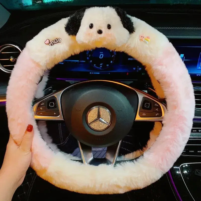 Cute Pochacco Plush Steering Wheel Cover