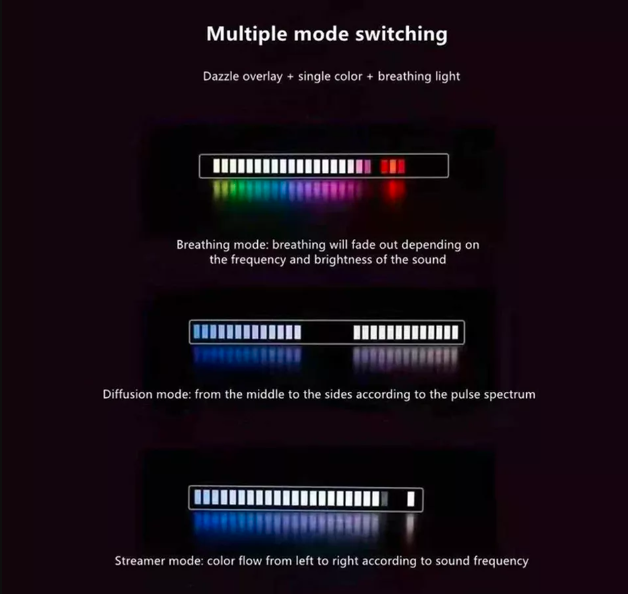Sound activated LED bar light