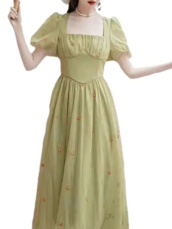 French Style Floral Summer Dress