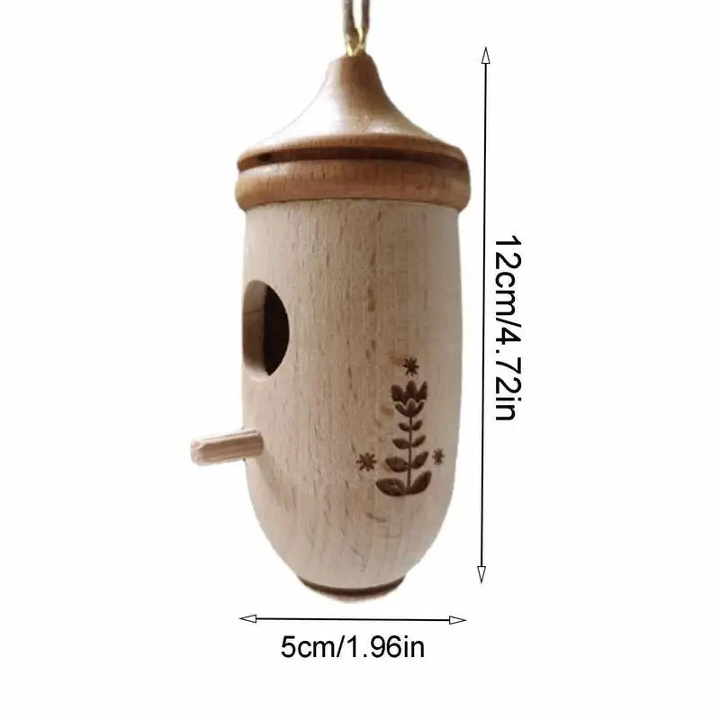 Wooden Hummingbird Nesting House Feeder