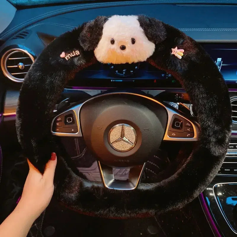 Cute Pochacco Plush Steering Wheel Cover