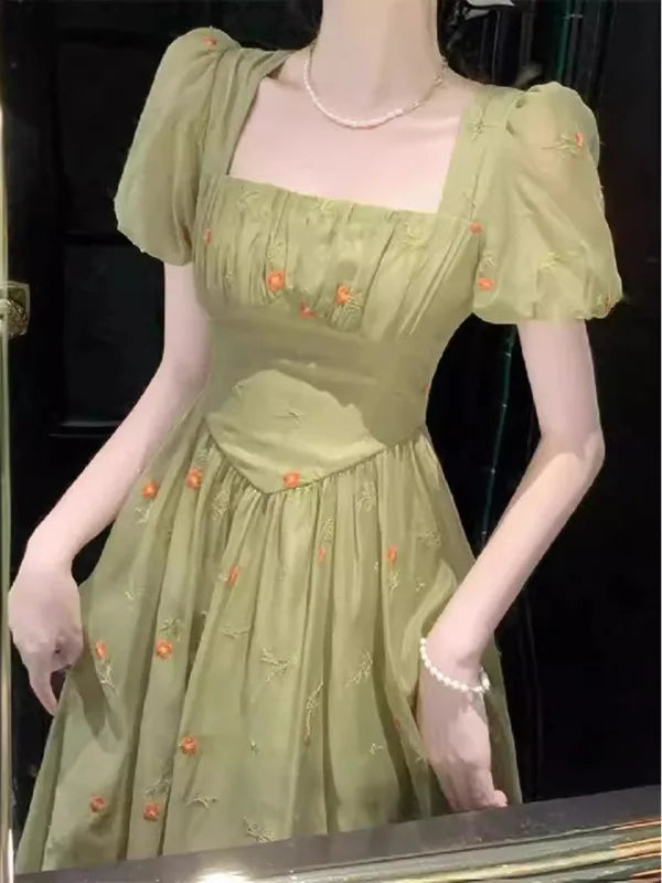 French Style Floral Summer Dress