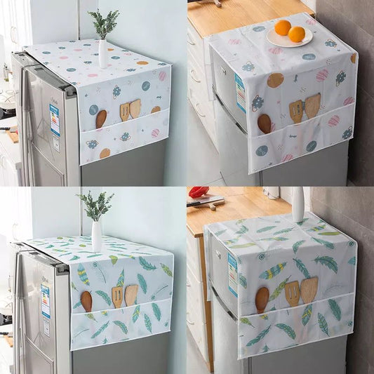Refrigerator cover with side pockets